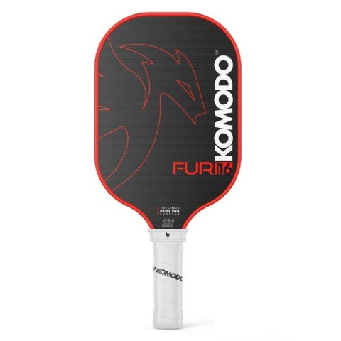 Pala Pickleball Komodo Furi Red 16mm Superficie Carbono T700 Crudo , Nucleo Hexagonal Polipropileno Honeycomb Alta Densidad