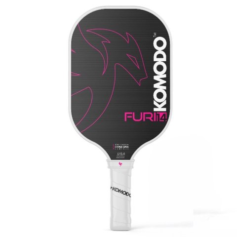Pala Pickleball Komodo Furi Pink 14mm Superficie Carbono T700, Nucleo Polipropileno Honeycomb Alta Densidad