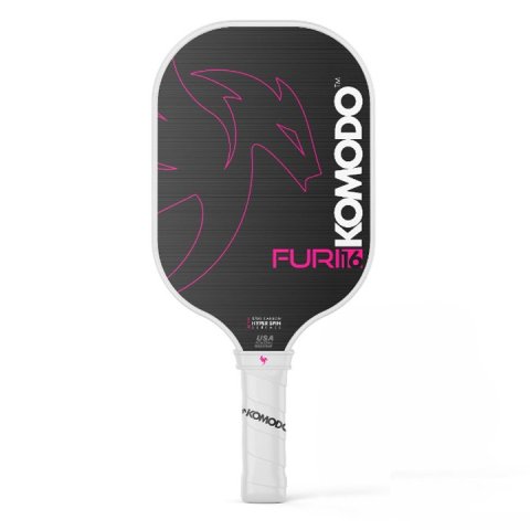 Pala Pickleball Komodo Furi Pink 16mm Superficie Carbono T700 Crudo, Nucleo Hexagonal Polipropileno Honeycomb Alta Densidad