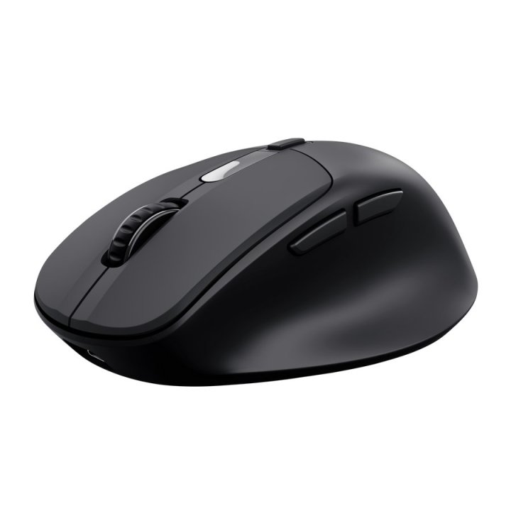 Mouse Trust Wireless Zevo Bt 2.4ghz 6 Botones 1200-3200dpi Recargable Color Negro.