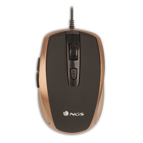 Mouse Ngs Tick 800 1600dpi Usb 6 Botones Color Oro