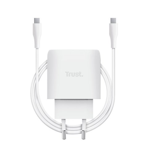 Cargador Usb Gan Trust Maxo 45w Pd 1xusb-c Ultra Small Cable Usb-c 2m Blanco