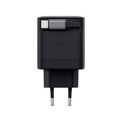Cargador Usb-c Trust Maxo 65w Pd Cable Soldado Retractable 2xusb-c Negro