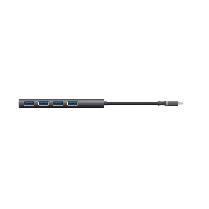 Hub Usb Trust Halyx Usb-c A 4xusb-a 3.2 Gen1 Gris