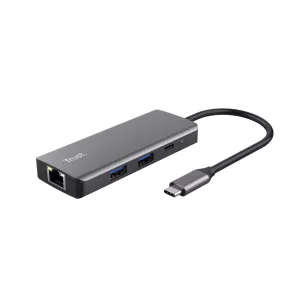 Hub Usb-c Trust Dalyx 6 En 1 Aluminio 1xhdmi 4k 2xusb-a 3.2 1xusb-c Pd 100w Lector Sd Microsd