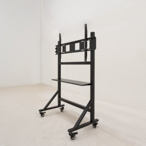 Soporte De Suelo Con Ruedas Tooq Fs20105m-b 60-105" Max 150kg Vesa 1000x600 Bandejas Negro 2