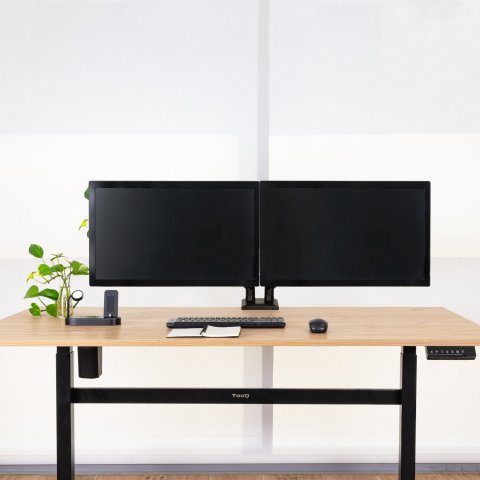 Soporte De Mesa Tooq Db1434tnr-b 2 Pantallas 13"-34" Max 10kg Vesa Max. 100x100 Negro