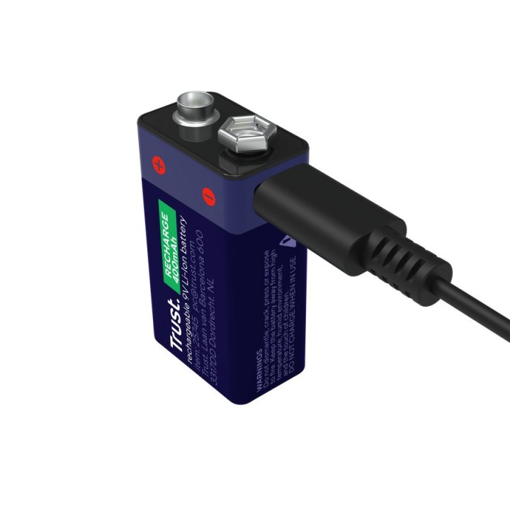 Pilas 9v Recargable Trust 25745 9v Blister 1 Unidad Usb-c (ecotasas Incluidas)
