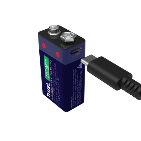 Pilas 9v Recargable Trust 25745 9v Blister 1 Unidad Usb-c (ecotasas Incluidas)