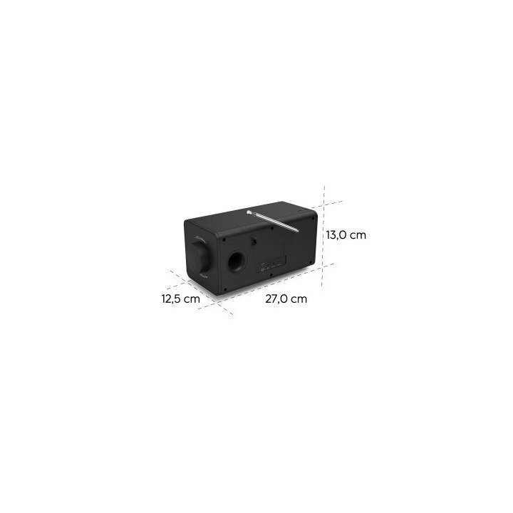Radio Digital Con Altavoz Hama Dr1001 Fm dab+ Bt Pantalla 4.3" 5w Reloj Despertador Negro