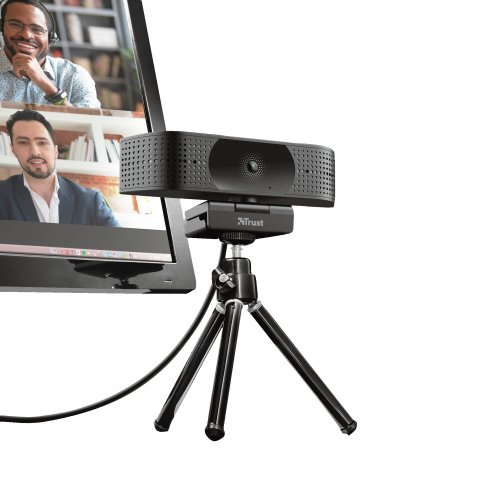 Webcam Trust Teza 4k Uhd 3840x2160 30fps Fov 74 Grados Autofocus Privacidad Negro