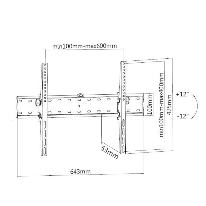 (km0) Soporte De Pared Orientable Equip Para Pantalla De 37"- 70" Inclinable Equip Max. 40kgs Vesa Max 600x400 Cash30