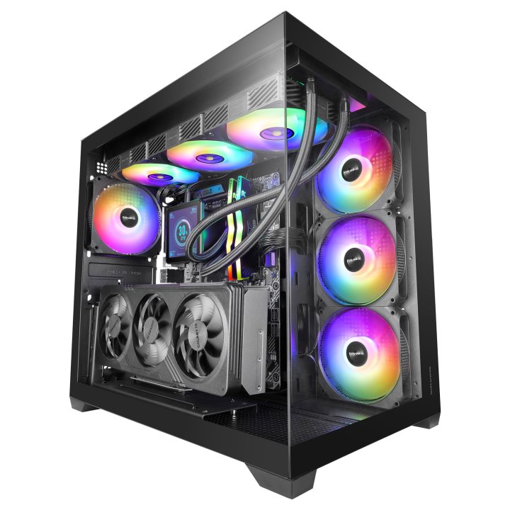 Caja Atx Mars Gaming Mcv5 Cristal Templado Panoramico Argb Gpu 416mm Negra