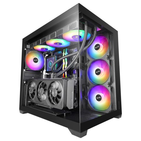 Caja Atx Mars Gaming Mcv5 Cristal Templado Panoramico Argb Gpu 416mm Negra