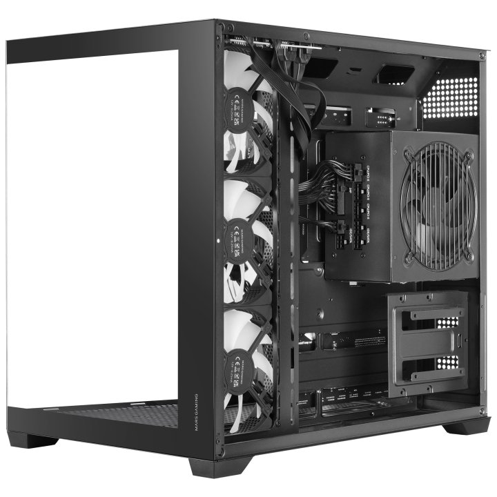 Caja Atx Mars Gaming Mcv5 Cristal Templado Panoramico Argb Gpu 416mm Negra