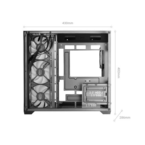 Caja Atx Mars Gaming Mcv5 Cristal Templado Panoramico Argb Gpu 416mm Negra