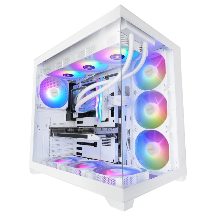 Caja Atx Mars Gaming Mcv5w Cristal Templado Panoramico Argb Gpu 416mm Blanco