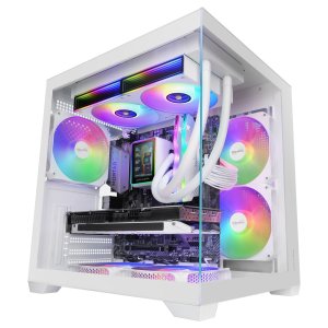 Caja Micro Atx Mars Gaming Mc-view3w Gpu Max 330mm Cristal Templado Panoramico Argb Usb-c Blanca 2