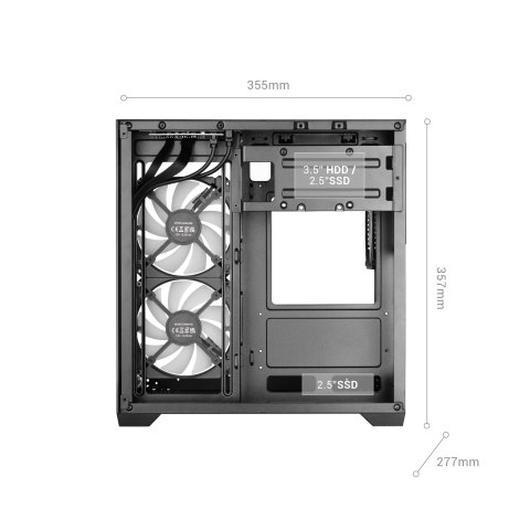 Caja Micro Atx Mars Gaming Mc-view3w Gpu Max 330mm Cristal Templado Panoramico Argb Usb-c Blanca