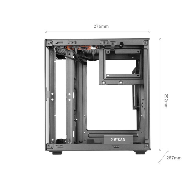 Caja Microatx Mars Gaming Mc-cube Gpu Max 260mm Cubo Panoramico Argb Usb-c Negra