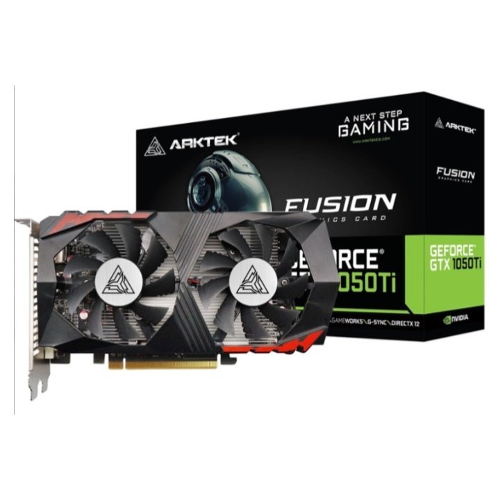 Vga Arktek Geforce Gtx 1050 Ti 4gb Gddr5 1xdp 1xhdmi 1xdvi Cuda 768 128bit Dual Fan Retail