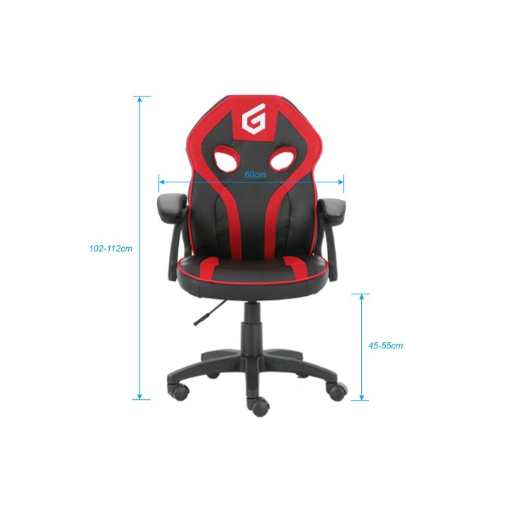 (km0) Silla Gamer Junior Conceptronic Eyota06r Color Negro Detalles En Rojo Recubrimiento Pu De Alta Calidaddiseño Ergonomico