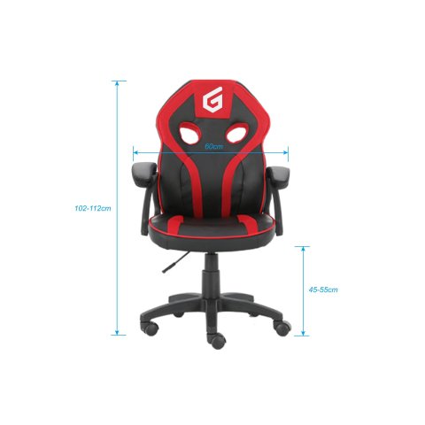 (km0) Silla Gamer Junior Conceptronic Eyota06r Color Negro Detalles En Rojo Recubrimiento Pu De Alta Calidaddiseño Ergonomico