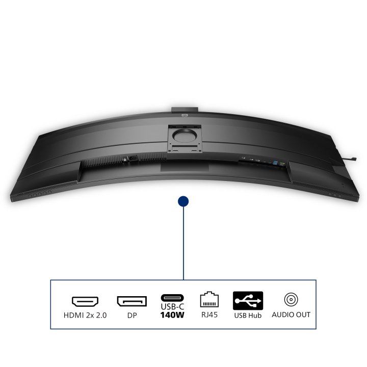 Monitor 49" Curvo Usb-c Dp Hdmi Philips 49b2u6900ch Va 5120x1440 75hz 4ms Vesa 2x5w Negro Webcam