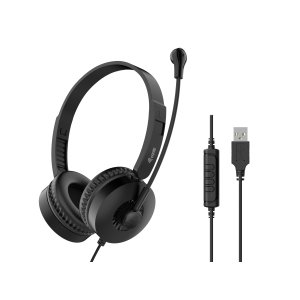 Headset Usb Equip Life Microfono Flexible Control De Volumen Color Negro   Blanco 2