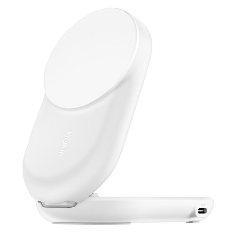 Cargador Inalambrico Belkin Wiz039kqwh Qi2 25w 2en1 Magnetico Plegable Para Iphone Y Airpods Blanco