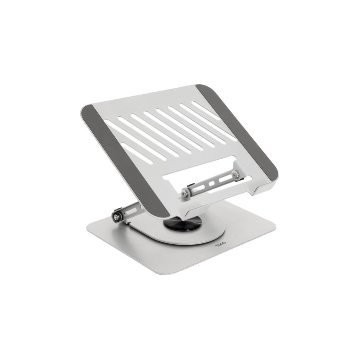 Soporte De Portatil Tooq Ph-dafne-g Elevador Rotacion 360º De 11" A 17" Plegable Gris Oscuro