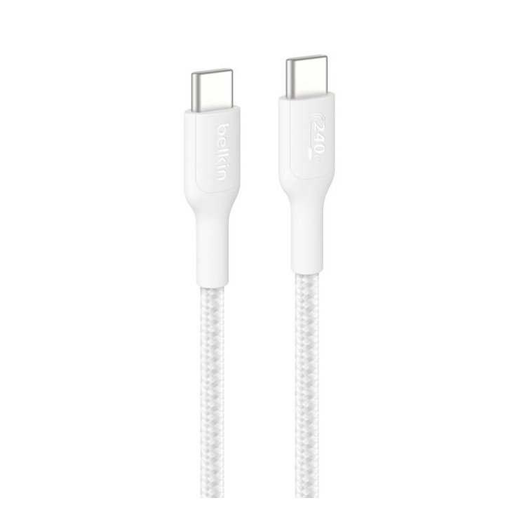 Cable Usb-c A Usb-c 1m Belkin 240w Trenzado Color Blanco