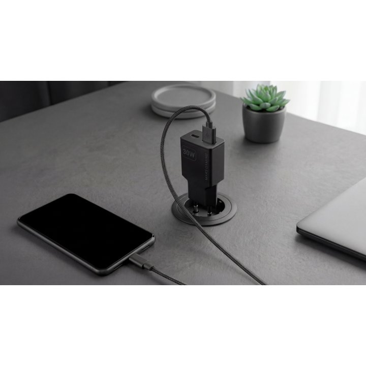 Cargador Usb Gan Mars Gaming Md-gan30 30w 1xusb-c 1xusb-a Pd Color Negro