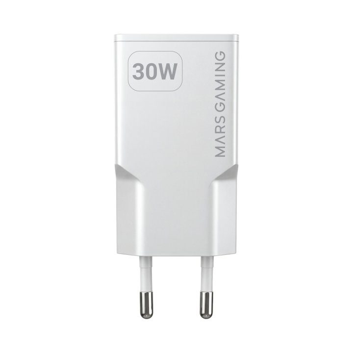 Cargador Usb Gan Mars Gaming Md-gan30w 30w 1xusb-c 1xusb-a Pd Color Blanco