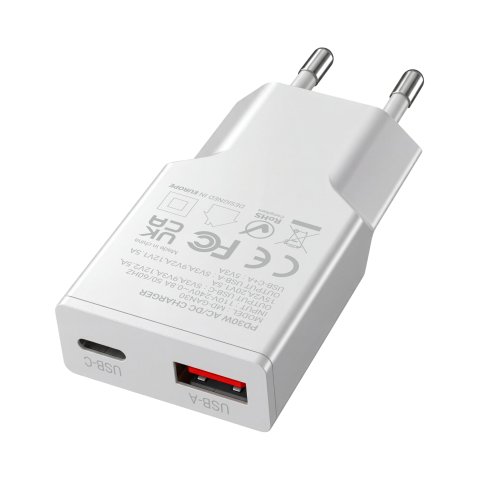 Cargador Usb Gan Mars Gaming Md-gan30w 30w 1xusb-c 1xusb-a Pd Color Blanco
