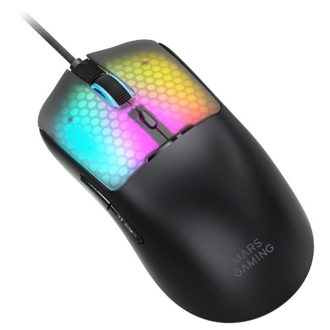 Mouse Mars Gaming Mm-viper Ultraligero 56g Cableado Usb 6 Botones 12800 Dpi Rgb Negro