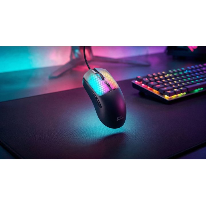 Mouse Mars Gaming Mm-viper Ultraligero 56g Cableado Usb 6 Botones 12800 Dpi Rgb Negro