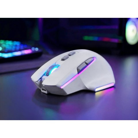 Mouse Mars Gaming Wireless Y Bluetooth Mmw-vector Tri-mode 2.4g Ghz Bt 5.4 Usb-c 7 Botones 12000 Dpiblanco