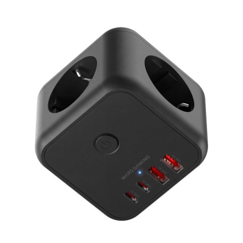 Powercube Mars Gaming Md-cube20 4 Usb 3 Tomas De Corriente. Regleta Color Negro