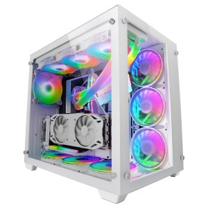 (km0) Caja E-atx Torre Gaming Mars Gaming Mcv3 White Xxl Premium Custom Doble Ventana De Cristal Templado Sin Fuente De Alime