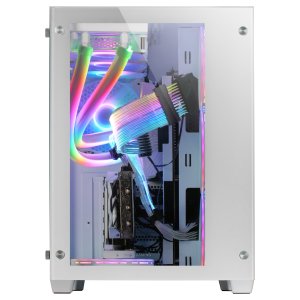 (km0) Caja E-atx Torre Gaming Mars Gaming Mcv3 White Xxl Premium Custom Doble Ventana De Cristal Templado Sin Fuente De Alime 2