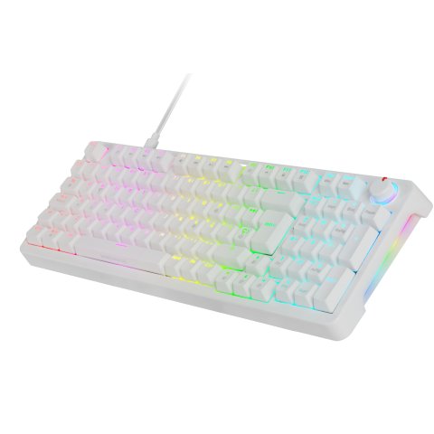 Teclado Mars Gaming Mkprowyfr Mecanico Rgb Silent Switch  Rueda De Control Frances Color Blanco