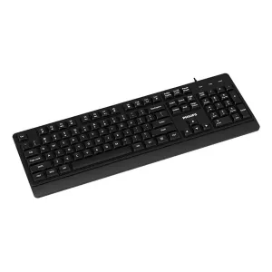 Teclado Philips Spk6247b Con Cable Usb 2.0 Plug And Play Accesos Multimedia Negro Mate Ergonomico 2