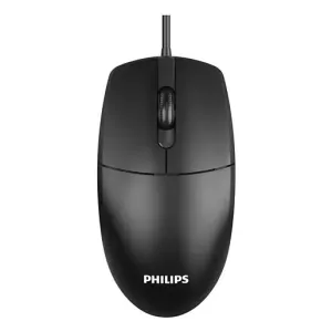 Mouse Philips Spk7247b Sensor Optico 1200 Dpi Ambidiestro Negro Mate Ergonomico Usb 2.0
