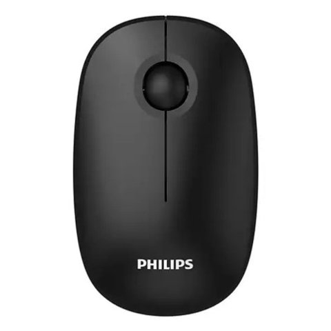 Mouse Philips Wireless Spk7378b 2.4ghz 1600 Dpi Diseño Silencioso Negro Ergonomico Ambidiestro