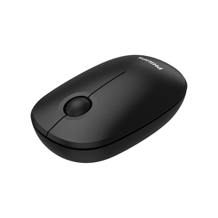 Mouse Philips Wireless Spk7378b 2.4ghz 1600 Dpi Diseño Silencioso Negro Ergonomico Ambidiestro