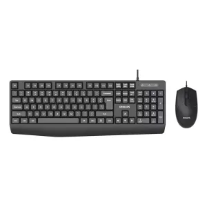 Teclado Y Mouse Philips Spt6237b Cable Usb 2.0 Resistente Agua 1200 Dpi Negro Ergonomico